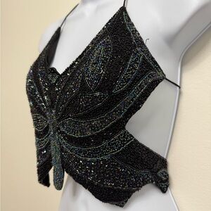 PASSPORT 2000's/Y2k sequin butterfly top Size XS/S